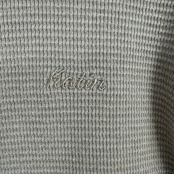 Katin Waffle Knit Crewneck Striped Shirt Mens XL Green Gold Stretch - Picture 7 of 12